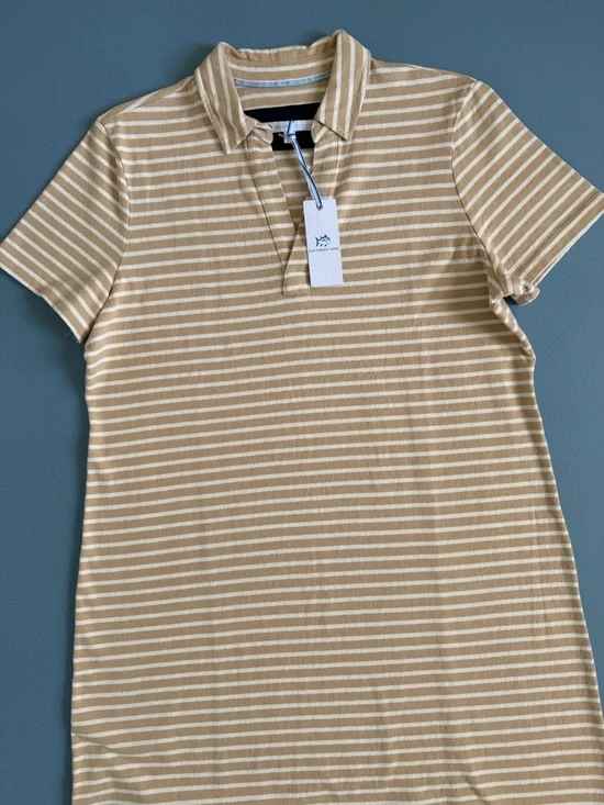 NWT Southern Tide Demi Stripe Irish Cream Preppy Coastal Polo Shirt Dress - Picture 6 of 8